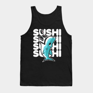 Shark Sushi Nigiri Kawaii Neko Anime Japanese design Tank Top